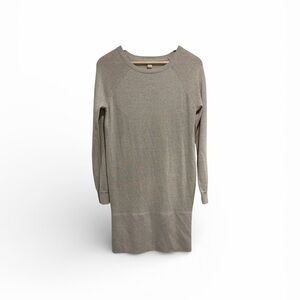 J. Crew Women's Long Sleeve Knit Wool Blend Beige Sweater Dress Lightweight